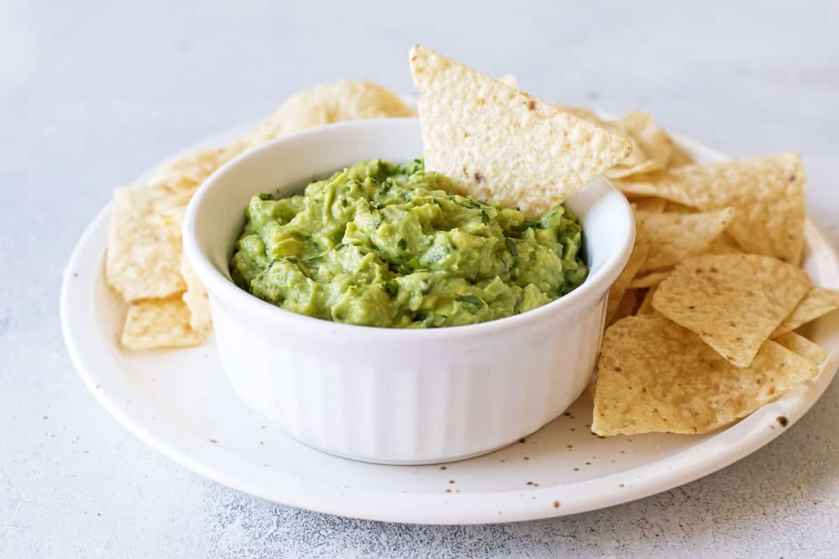 bowl of guacamole dip