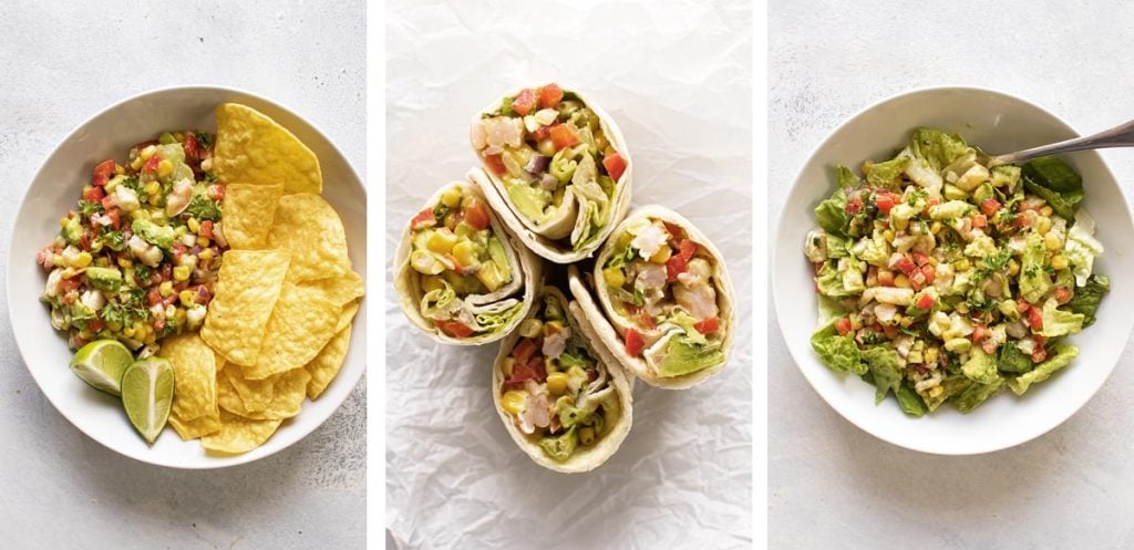 photo collage of different ways to serve the salad