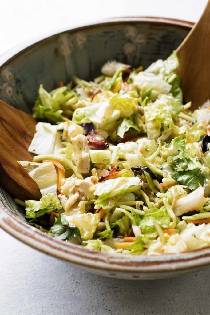 close-up photo of a the salad in a serving bowl