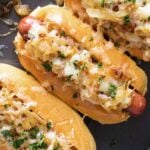 french onion hot dogs.
