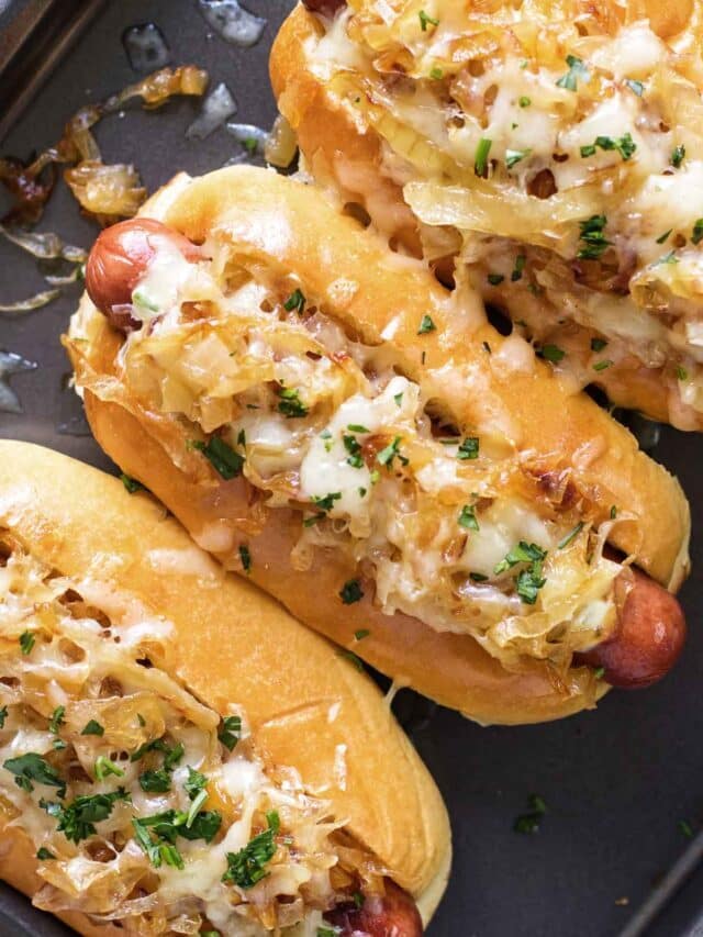Caramelized Onion Hot Dogs