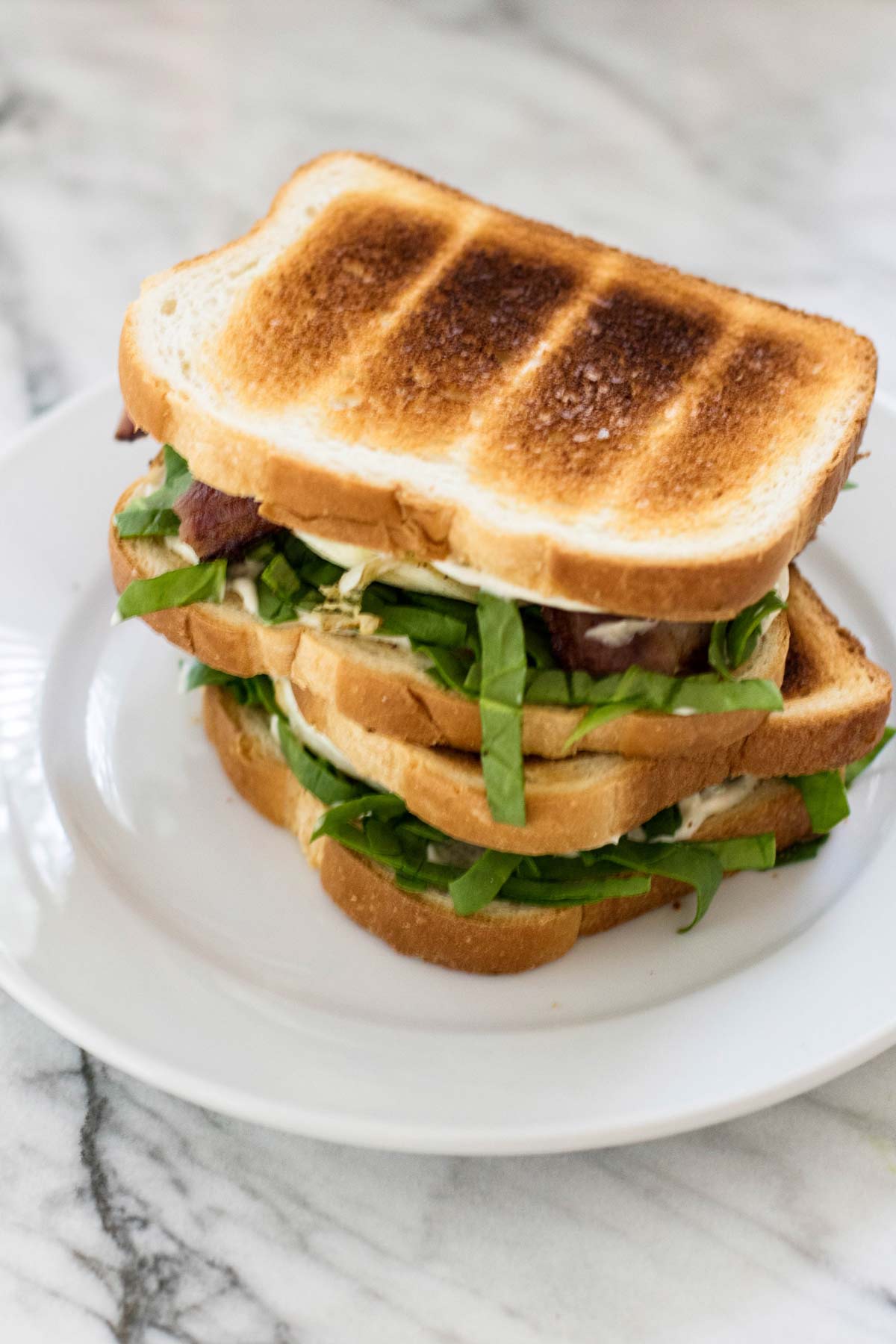 two sandwiches stacked on top of each other