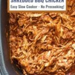 slow cooker BBQ chicken pinterest image.