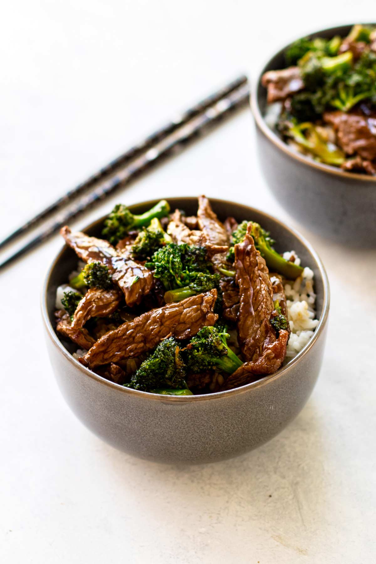 a bowl of beef and broccoli