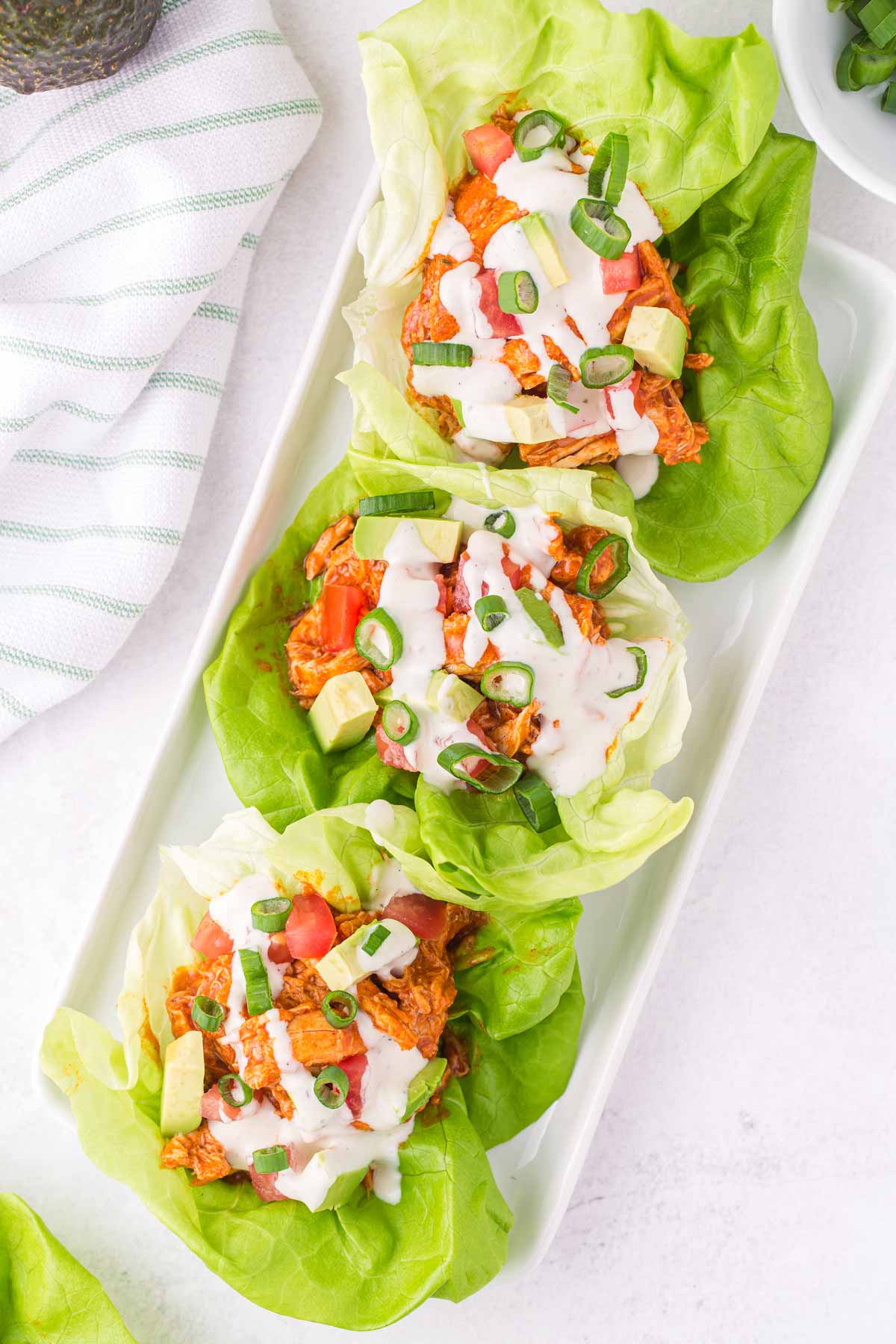 buffalo chicken lettuce wraps.