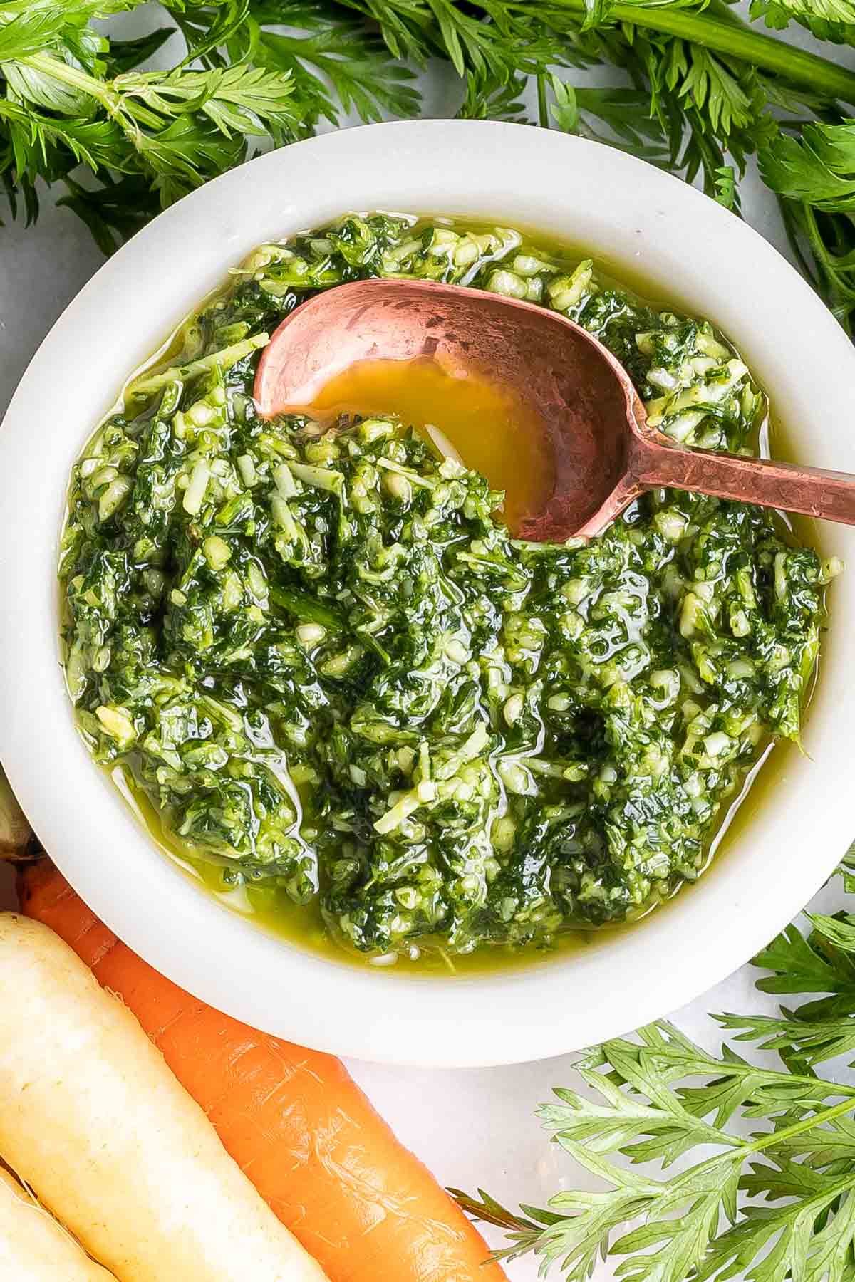 Carrot Top Pesto