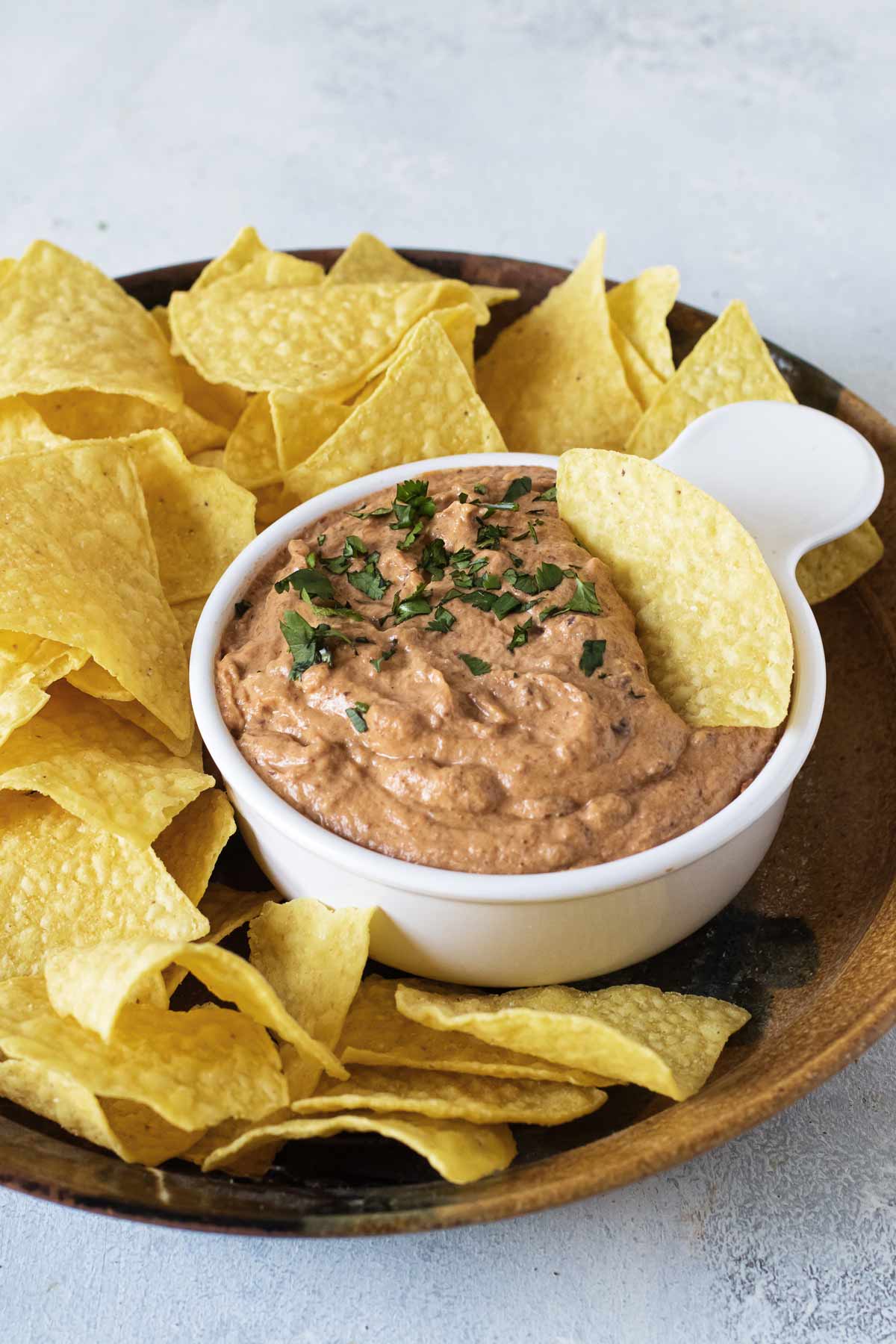 Cheesy Refried Bean Dip Girl Gone Gourmet