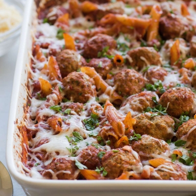 Baked Penne with Meatballs