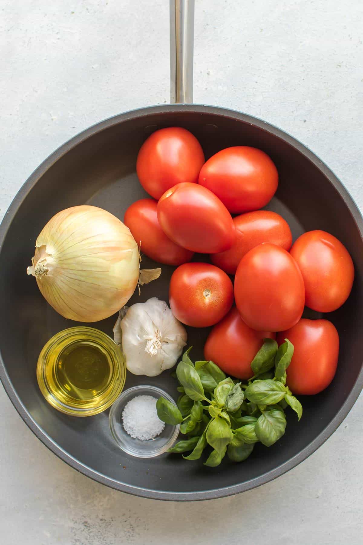 ingredients for the sauce in a pan.