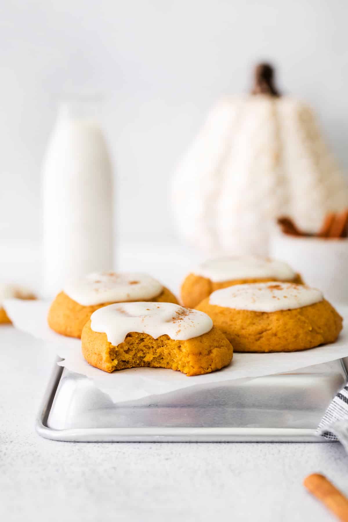 cookies with one with a bite taken out of it.