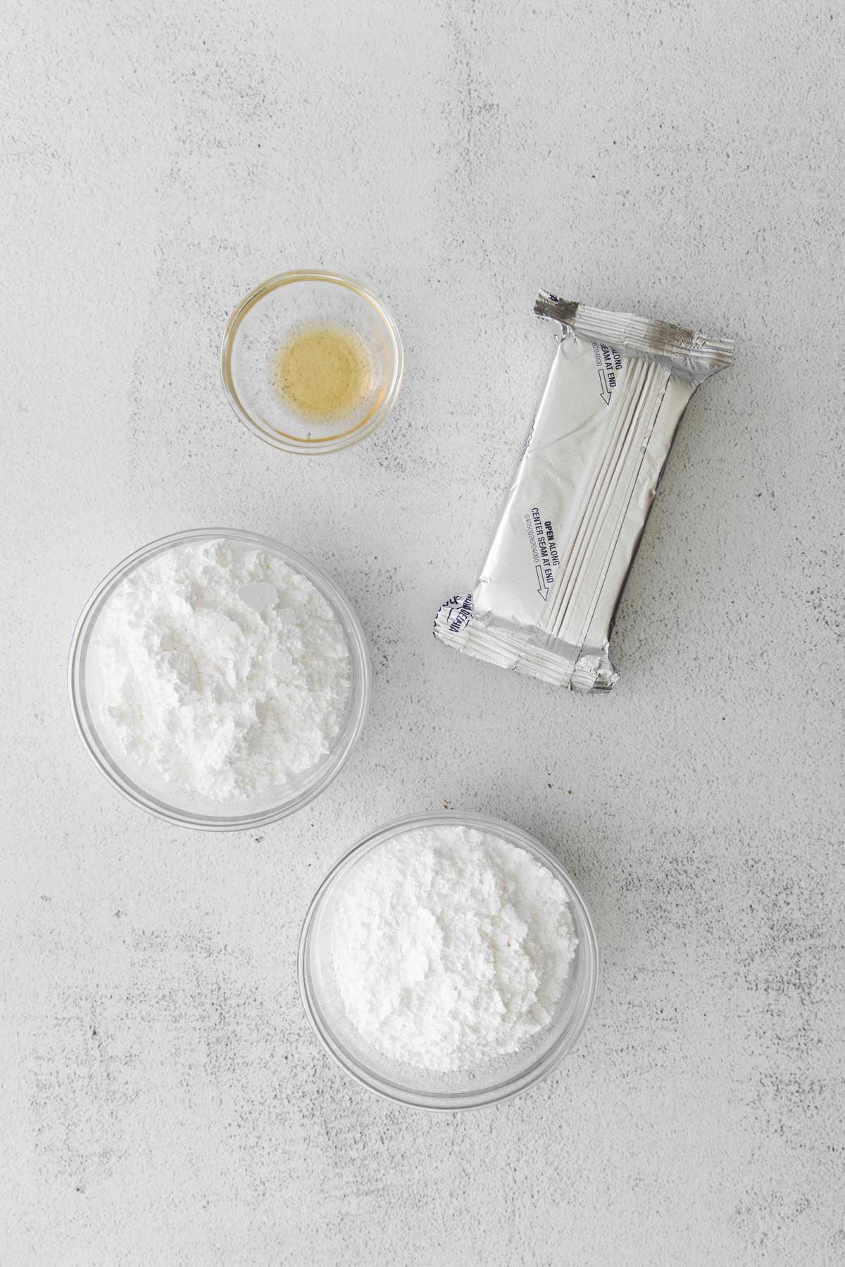 ingredients for the icing.