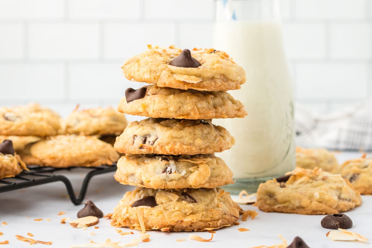 a stack of cookies.