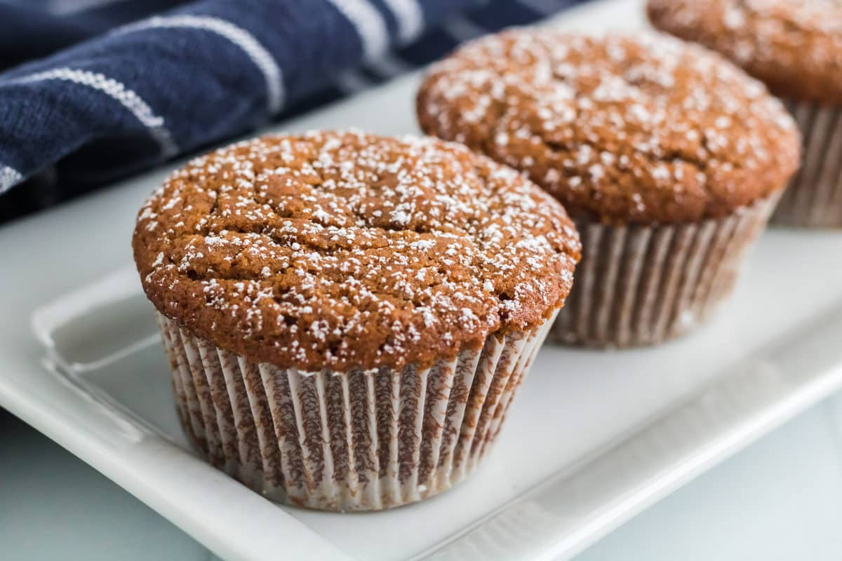 gingerbread muffins on a plate.