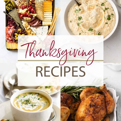 Thanksgiving recipes photo collage.