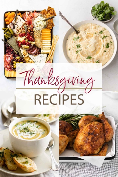 Thanksgiving recipes photo collage.