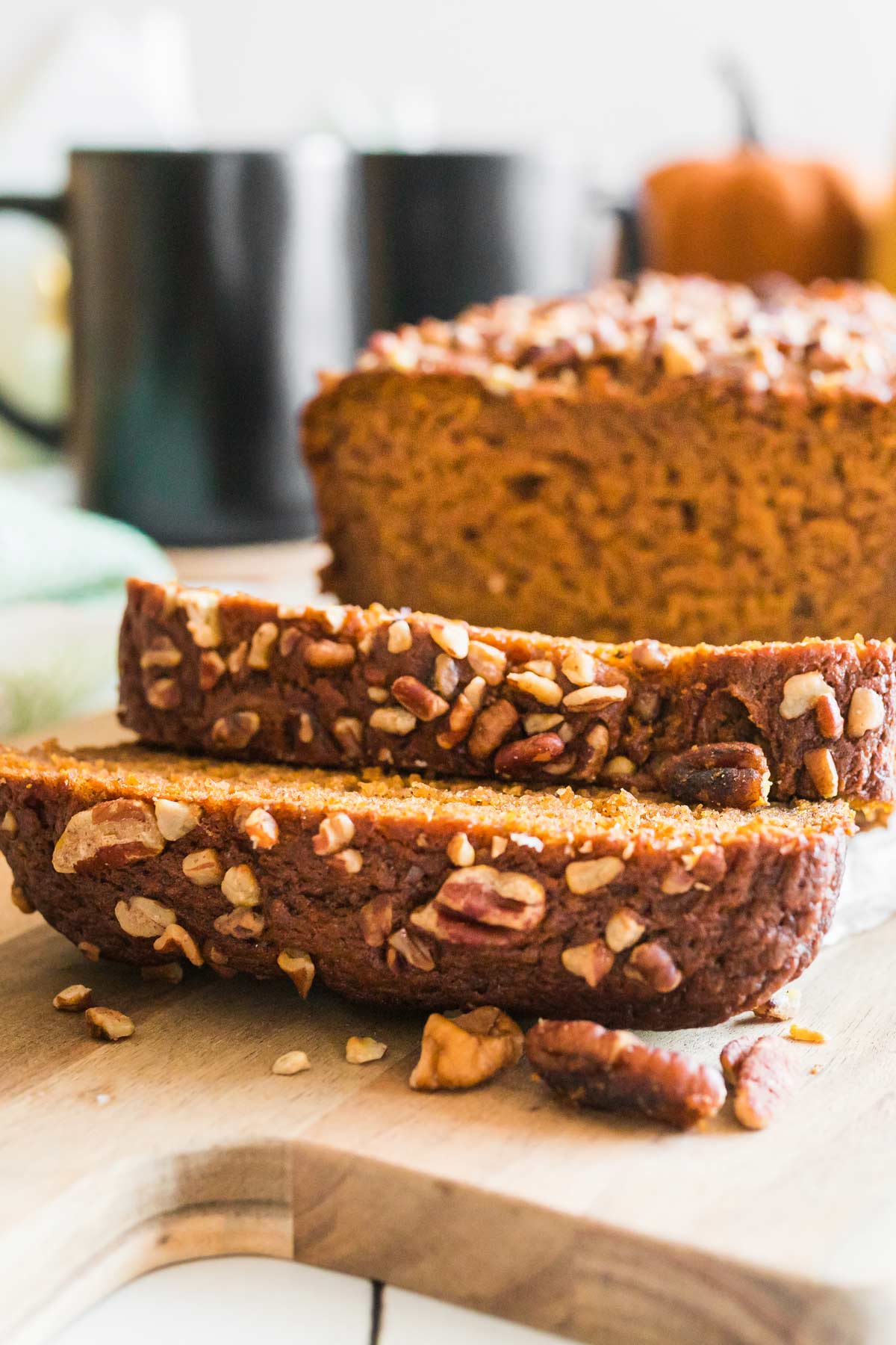 a loaf of pumpkin bread.