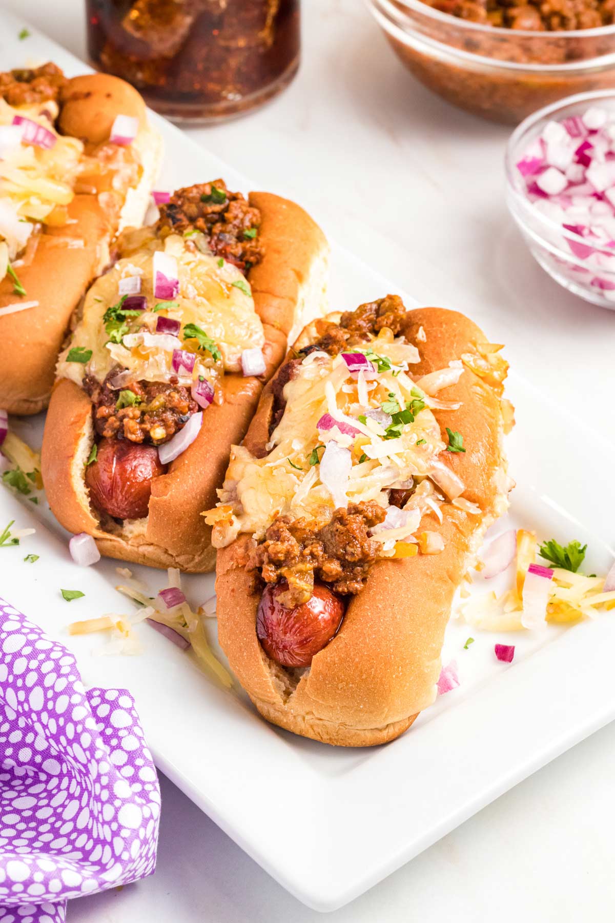 Baked Chili Cheese Dogs