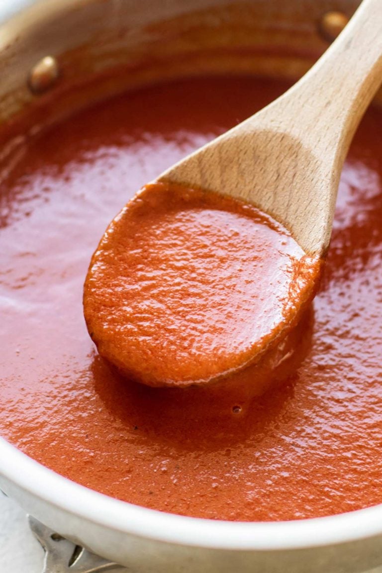 a spoonful of enchilada sauce.
