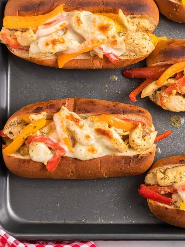 chicken and peppers sandwiches.