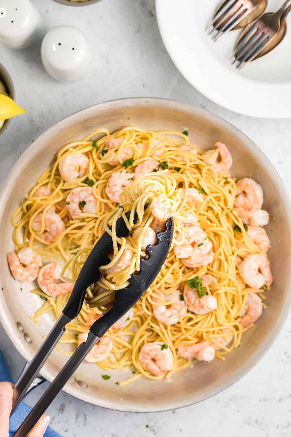 Garlic Butter Shrimp Pasta - Quick & Easy! - Girl Gone Gourmet