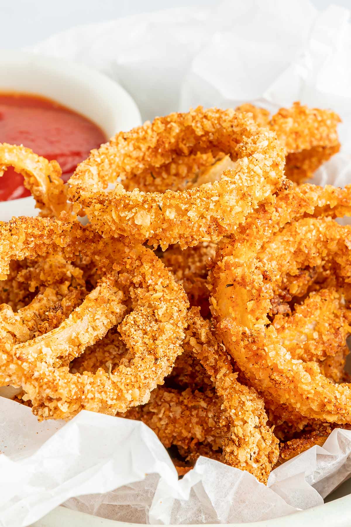 Cajun Baked Onion Rings - Girl Gone Gourmet