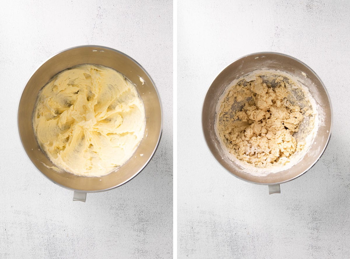 photo collage showing how to make the dough.