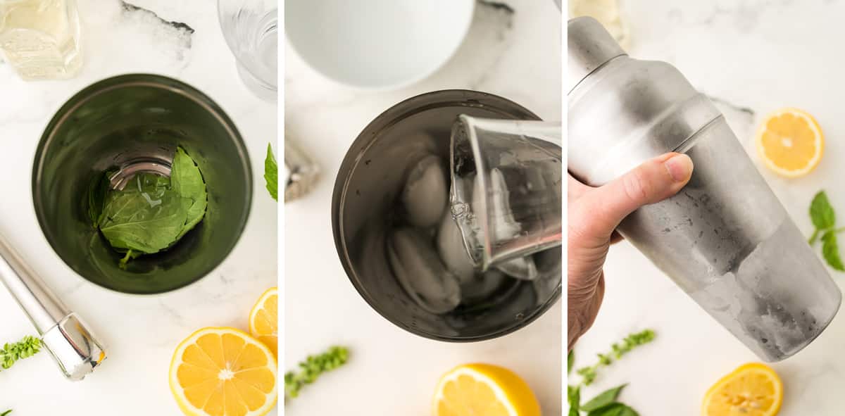 collage photo showing how to make the drink.