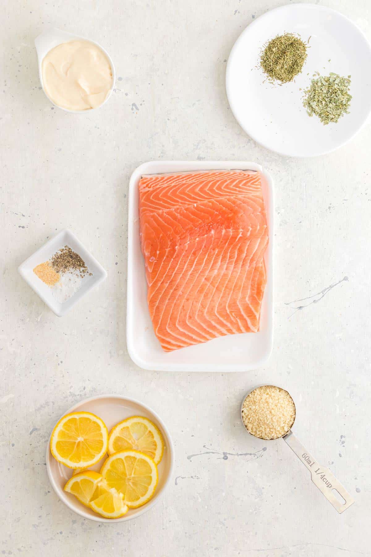 ingredients for baked salmon.