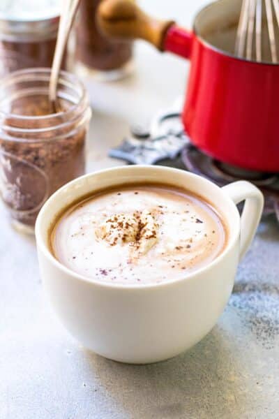 a mug of hot chocolate.