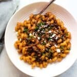 a bowl of mexican chorizo pasta.