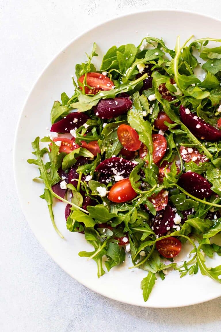 Pickled Beet Salad with Arugula and Tomatoes