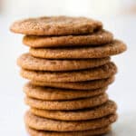 a stack of gingersnap cookies.