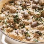 a pan of meatball stroganoff.