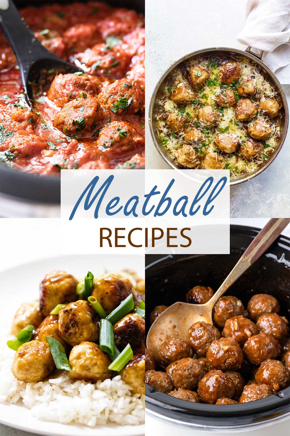 meatball recipes photo collage.