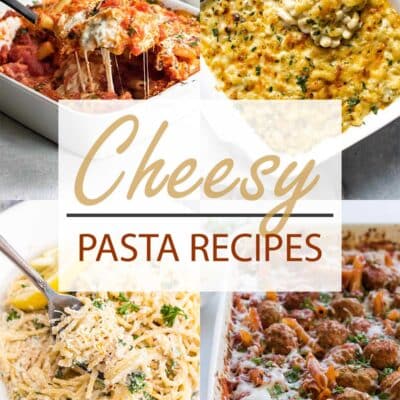 pasta recipes photo collage.
