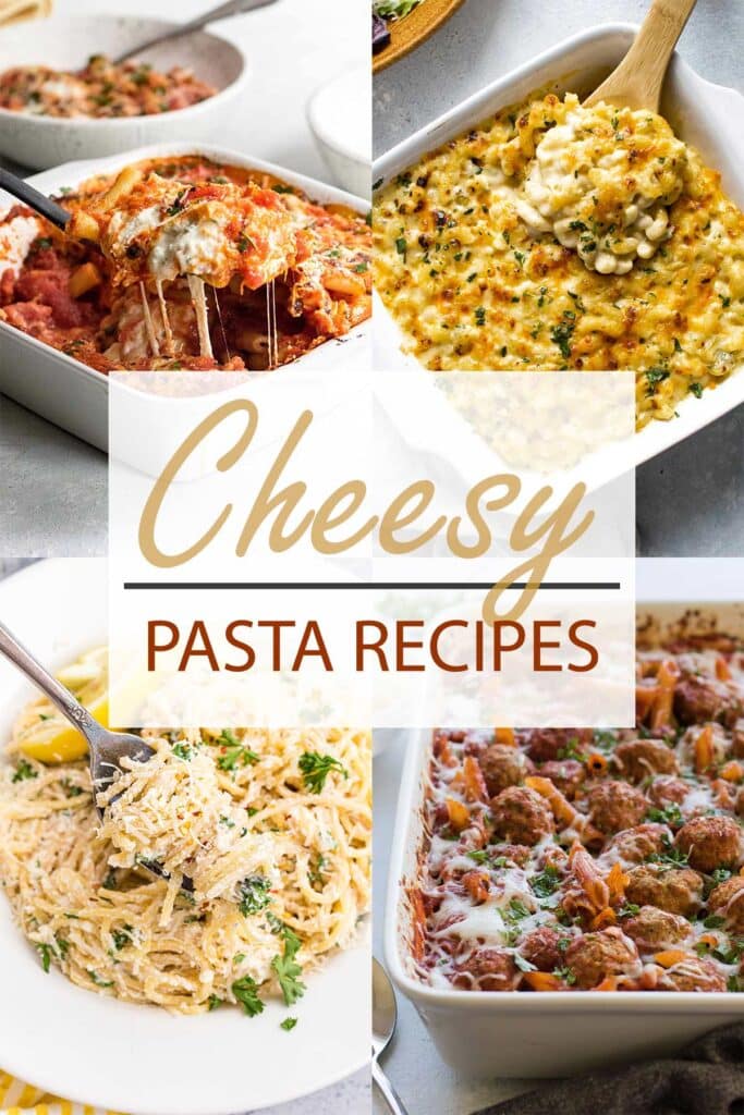 pasta recipes photo collage.