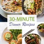 30 minute dinner ideas photo collage.
