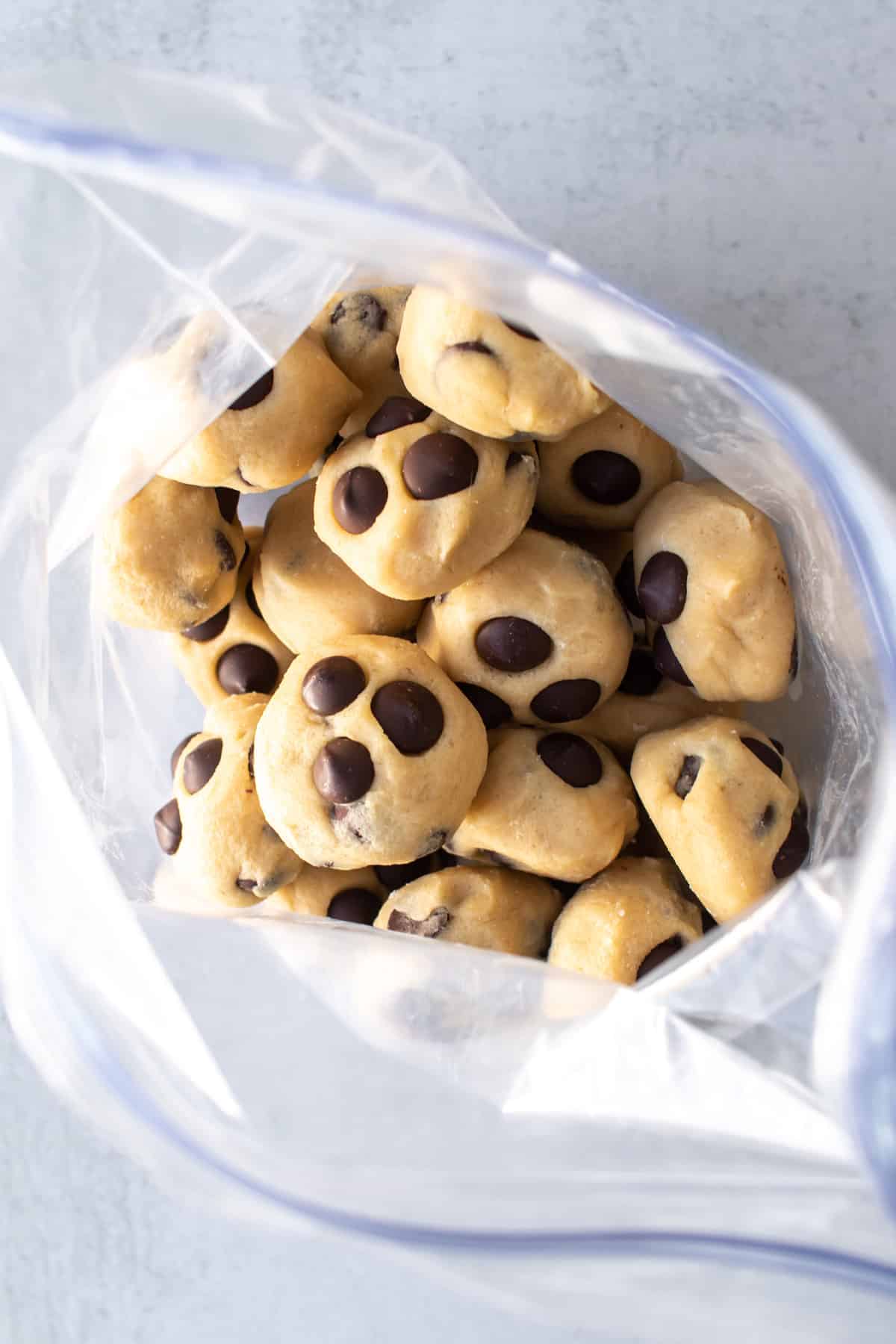 a bag of cookie dough balls.