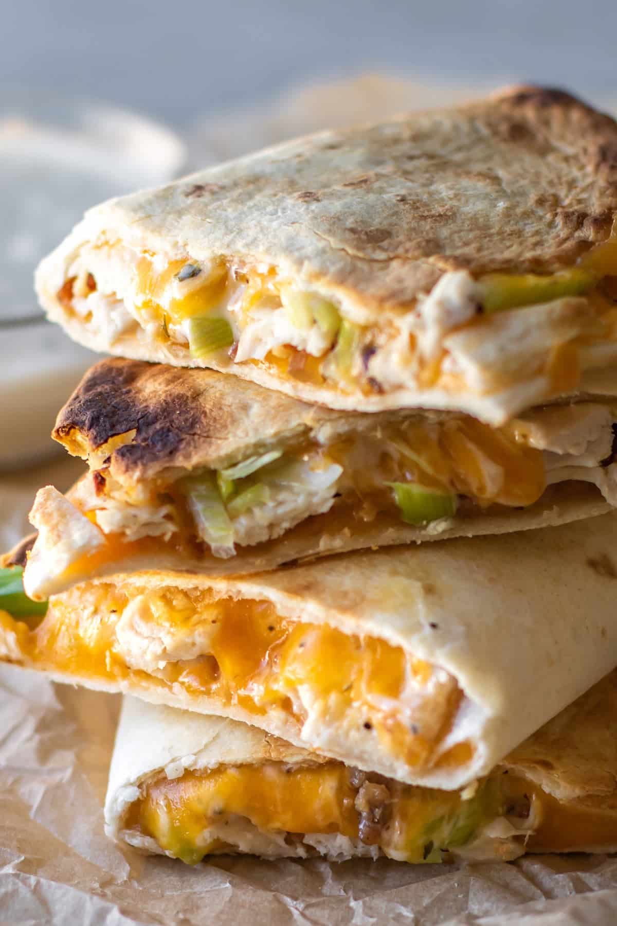 a stack of quesadillas.