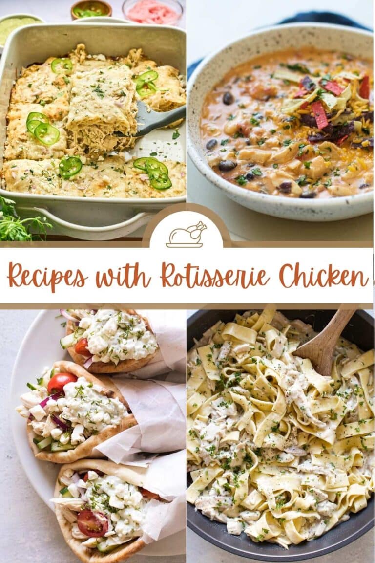 rotisserie chicken recipes collage.