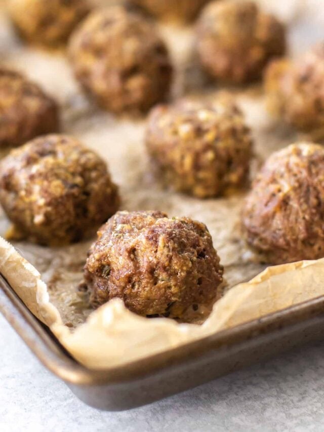 4 Ingredient Pesto Meatballs