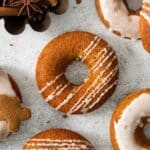 gingerbread donuts topped with icing.