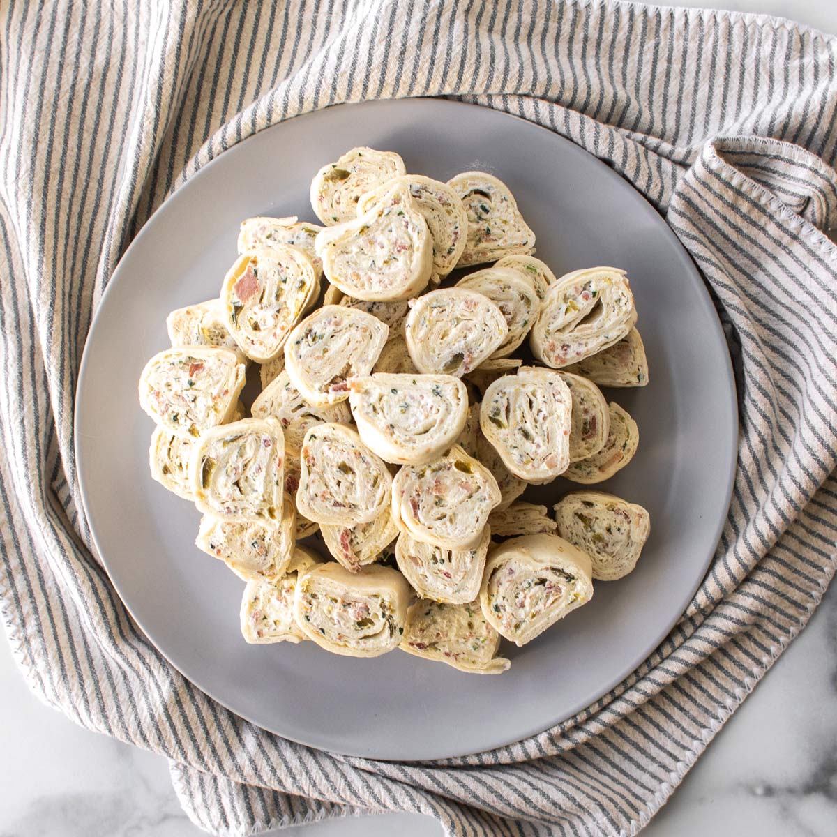 a plate of pinwheels.
