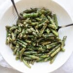 sauteed green beans in a bowl.