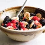 breakfast fruit salad in a bowl.