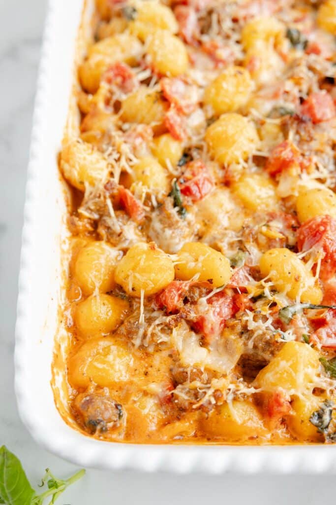 Baked Italian Sausage Gnocchi - Girl Gone Gourmet