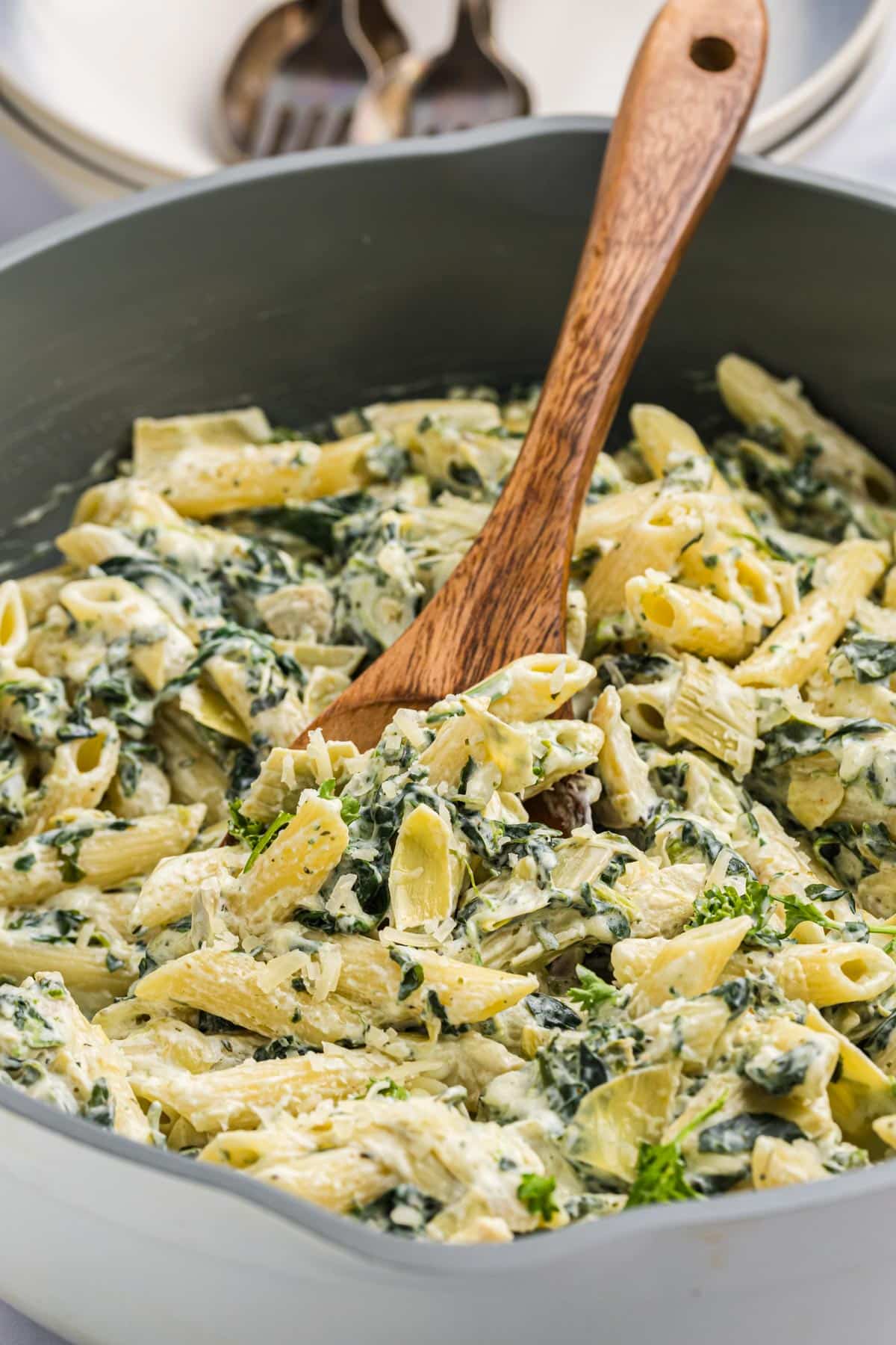Creamy Spinach Artichoke Pasta Girl Gone Gourmet
