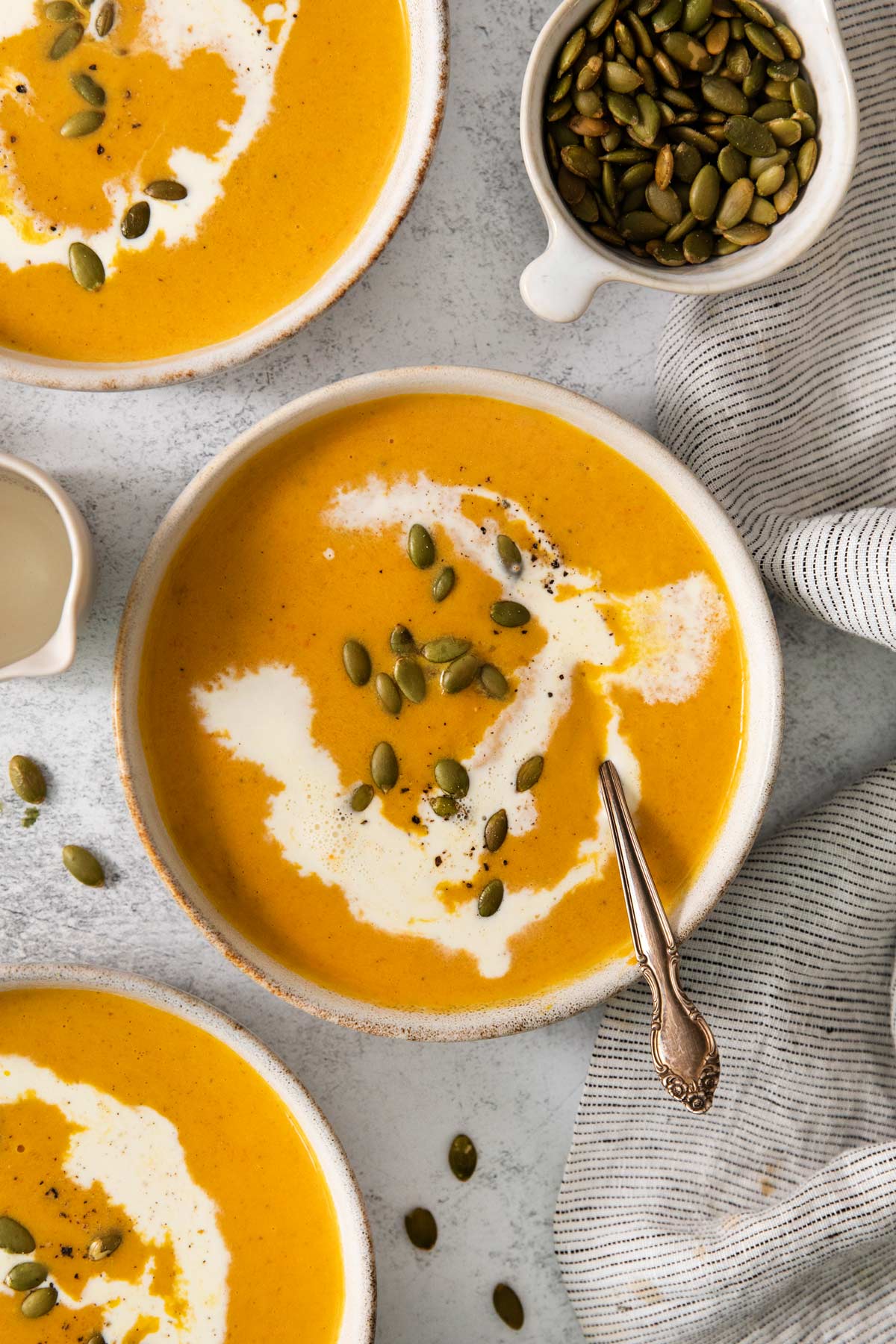 bowls of soup.