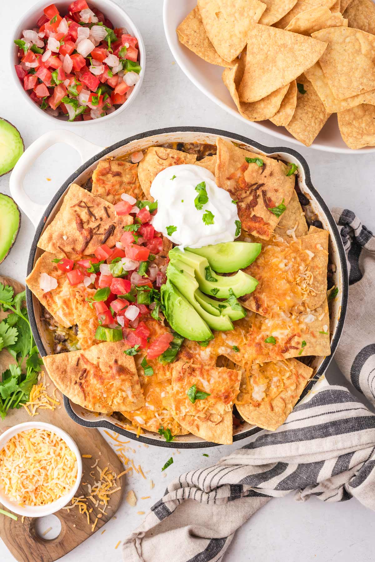 upside-down skillet taco nachos.