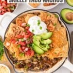 skillet taco nachos pinterest image.